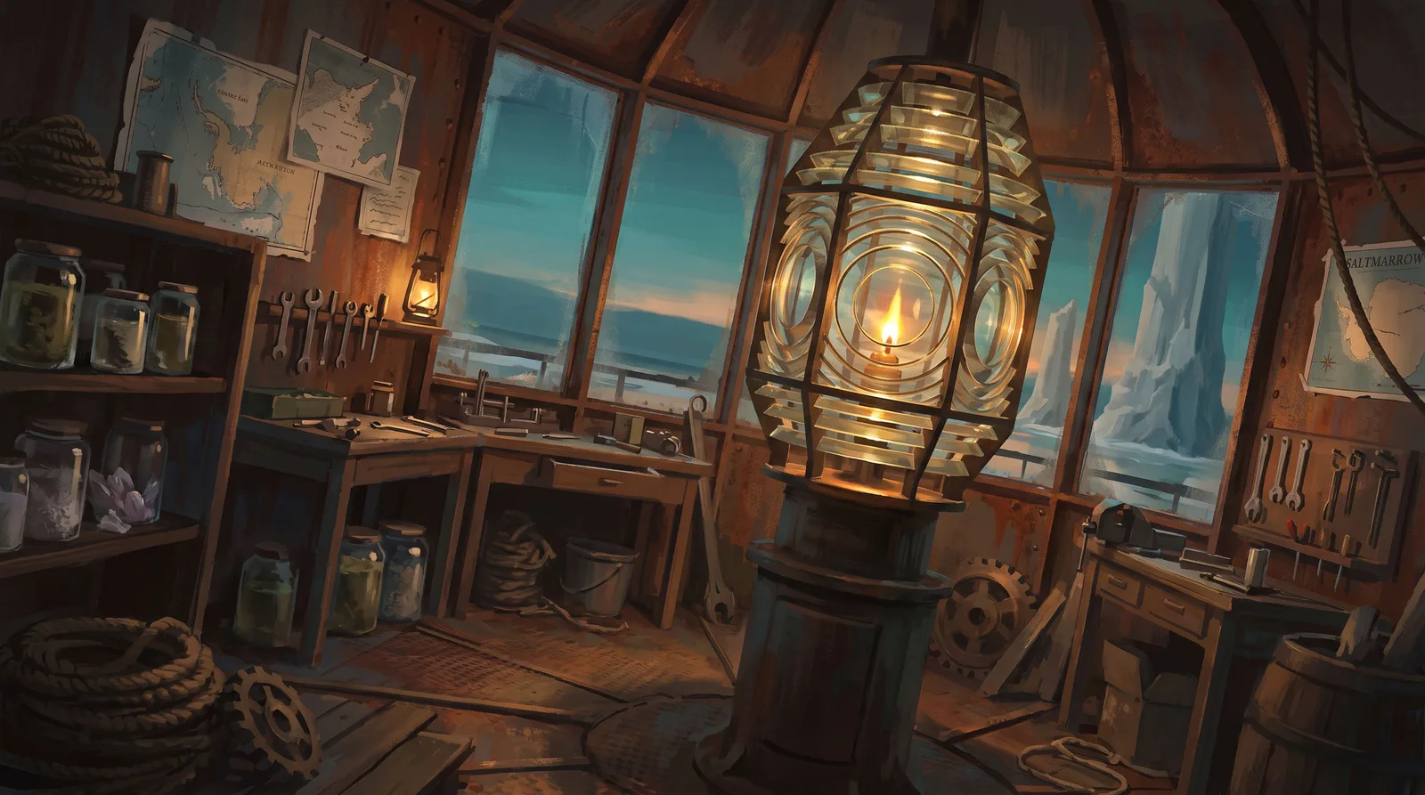 Lamp room interior